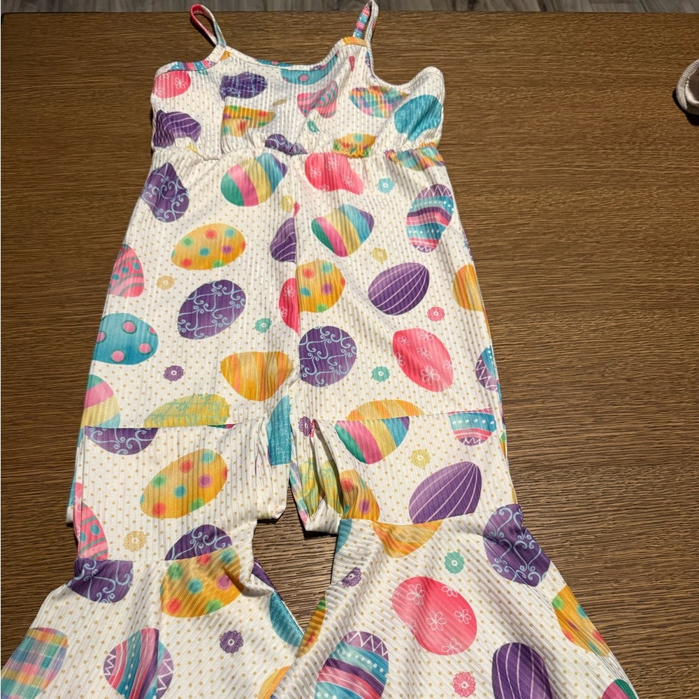 Colorful Easter Egg Print Jumpsuit